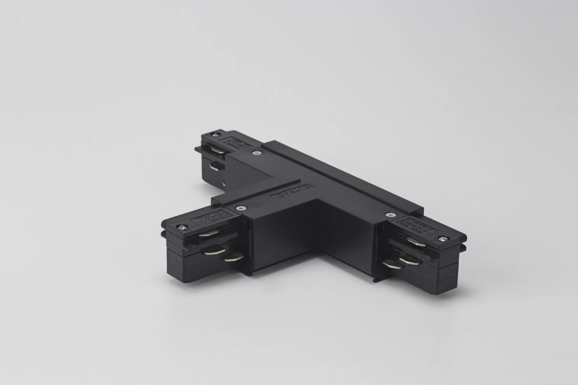 T Coupler With Feeding Option 3 Circuit Surface Mounted Track Right 555 1 1212 2  Eutrac 3 Circuit Surface-Black
